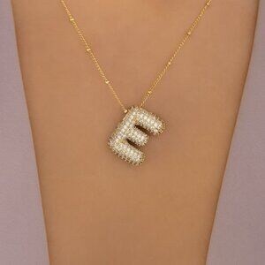 “Hailey” Bubble Bling Letter Necklace